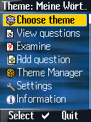 Main menu